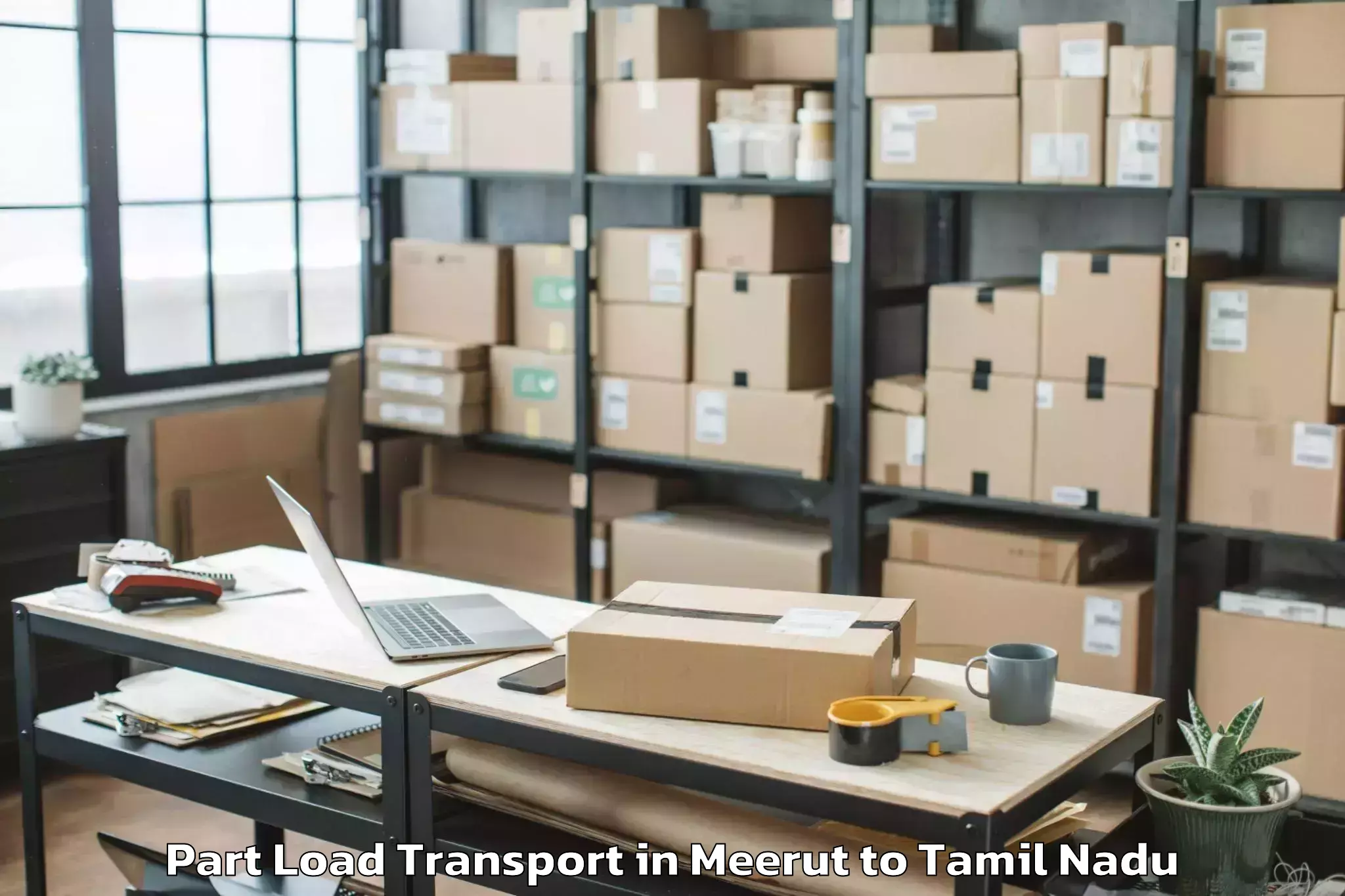 Leading Meerut to Chennai Marina Mall Part Load Transport Provider